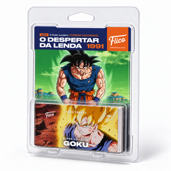 Flipbook Goku Primeira Transformação em Super Saiyajin Dragon Ball Z 1991