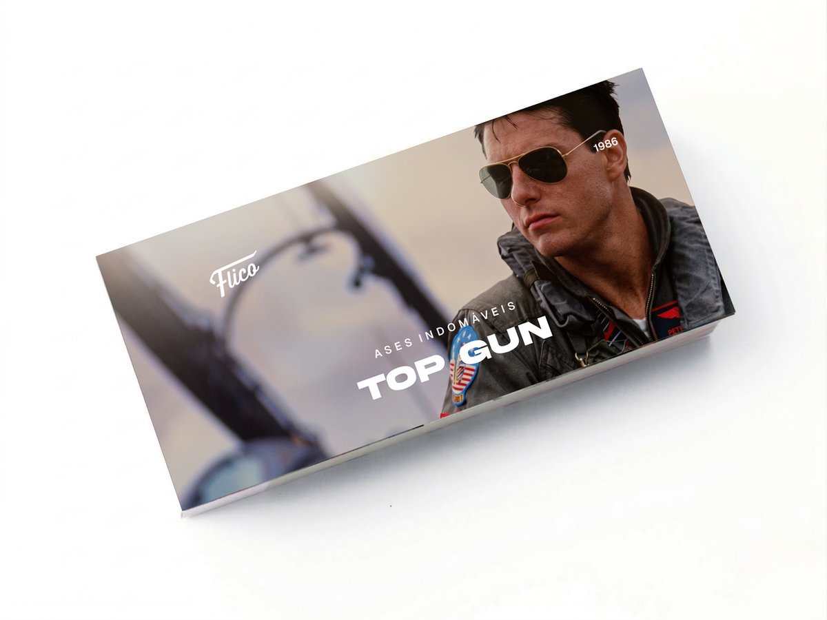 Flipbook Maverick de ponta-cabeça sobre o MiG Top Gun Ases Indomáveis 1986