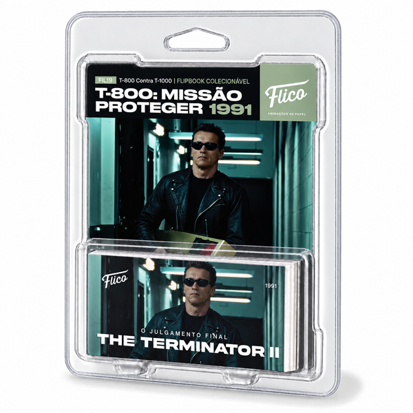 Flipbook T-800 Encontra John Connor no Corredor do Shopping O Exterminador do Futuro 2 1991