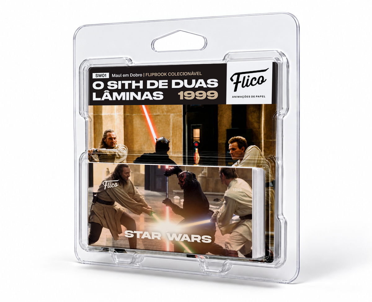 Flipbook Darth Maul vs Qui-Gon Jinn e Obi-Wan Duel of the Fates Star Wars 1999